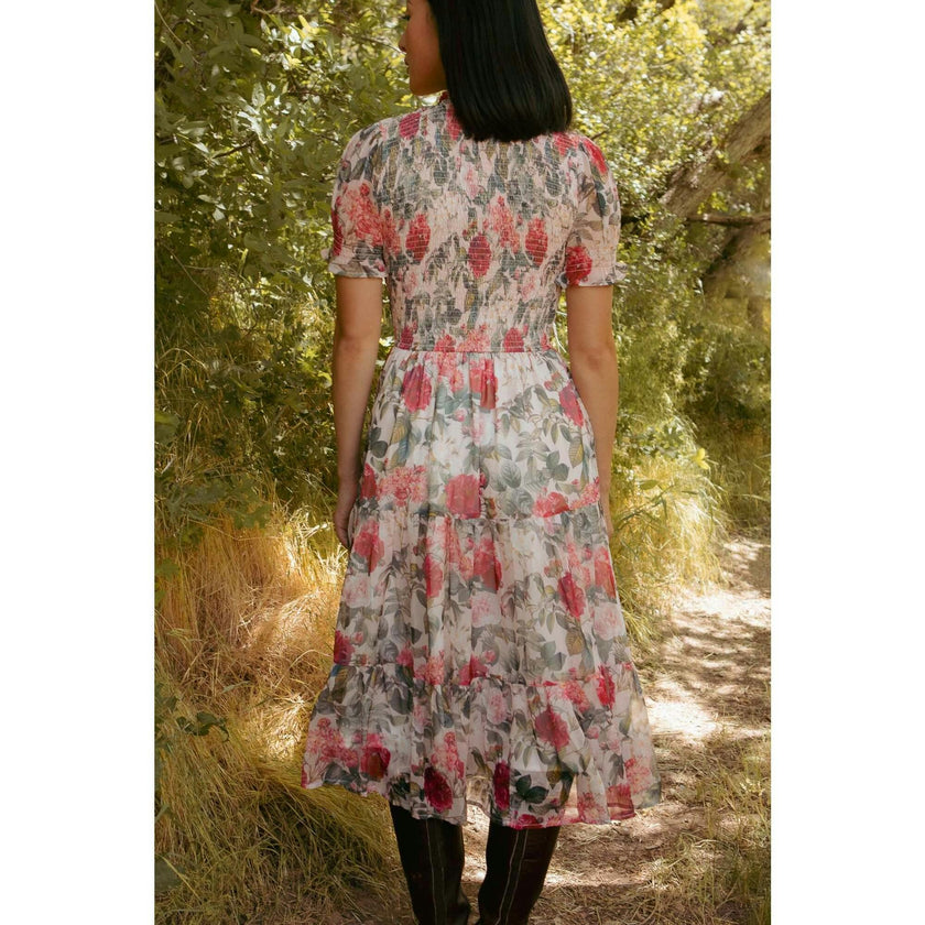 Cordelia Dress in Pink Bloom
