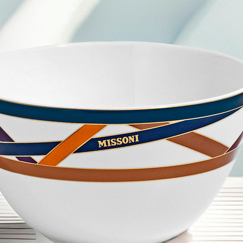 Soup or Cereal Bowls NASTRI Set of 2  Multicolor diam. 5.75", H 2.3"