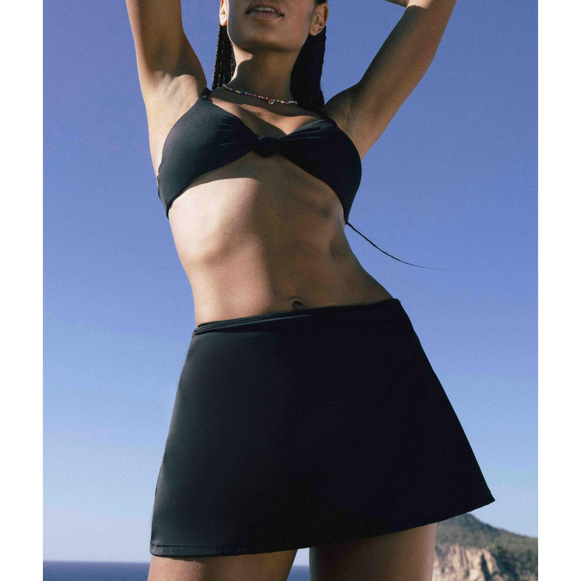 The Skirt Bikini Bottom - Flat - Black