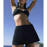 The Skirt Bikini Bottom - Flat - Black