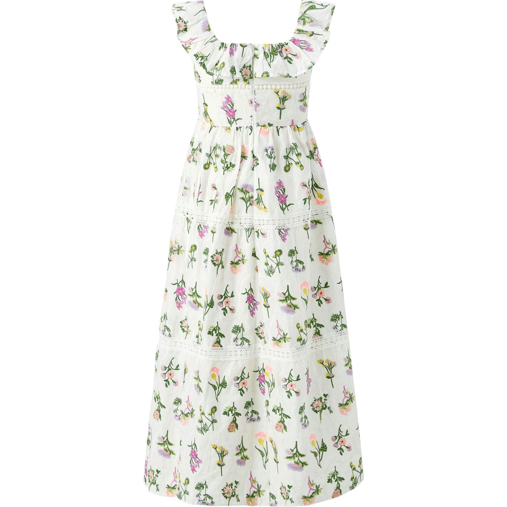 Emely Frill Embroidered Maxi Dress