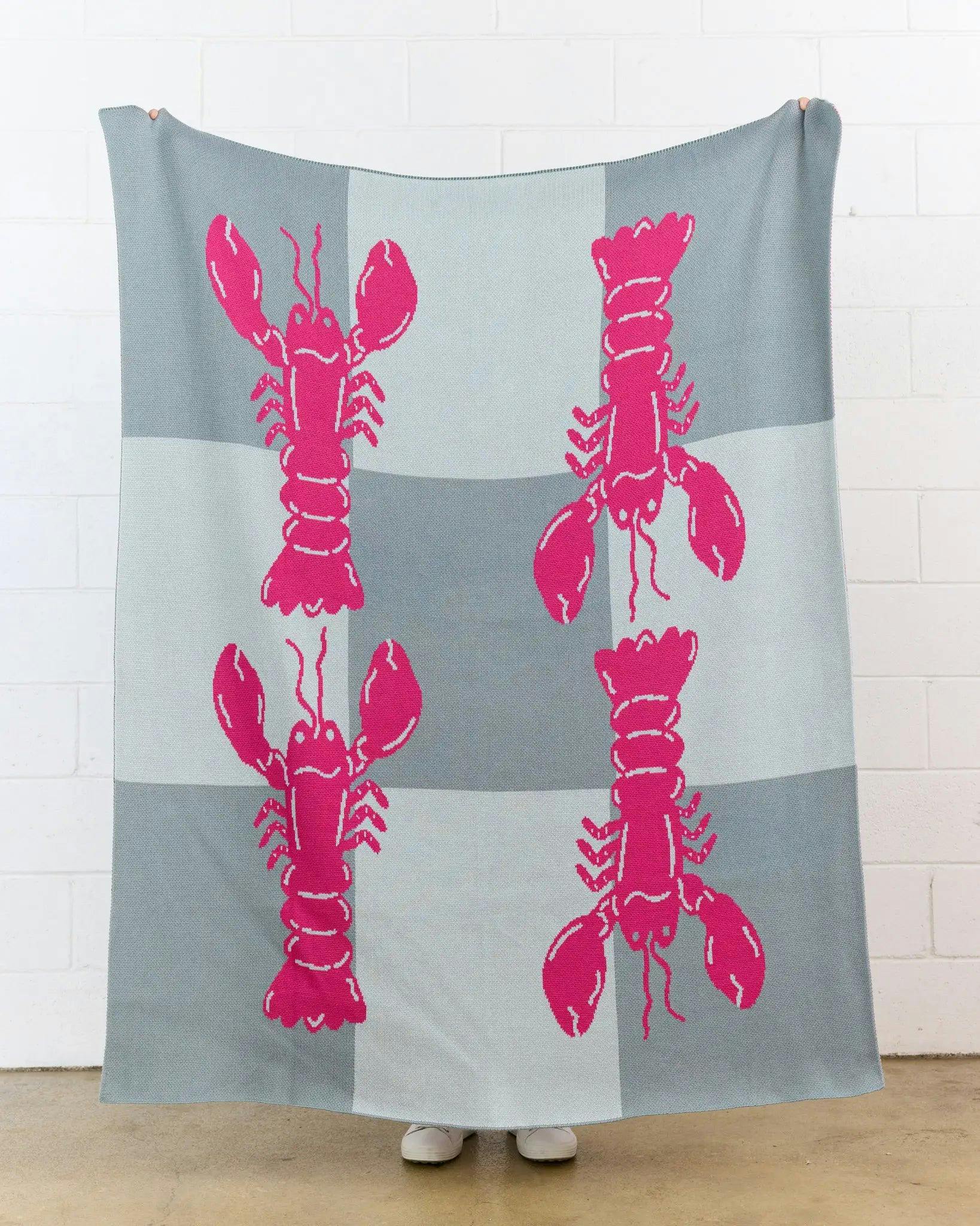 Lobster Tile Knit Blanket