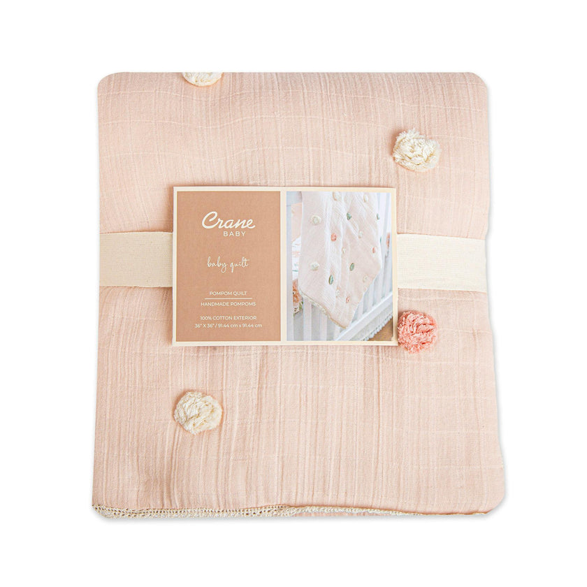 Parker Cotton Muslin Pom Pom Baby Quilt