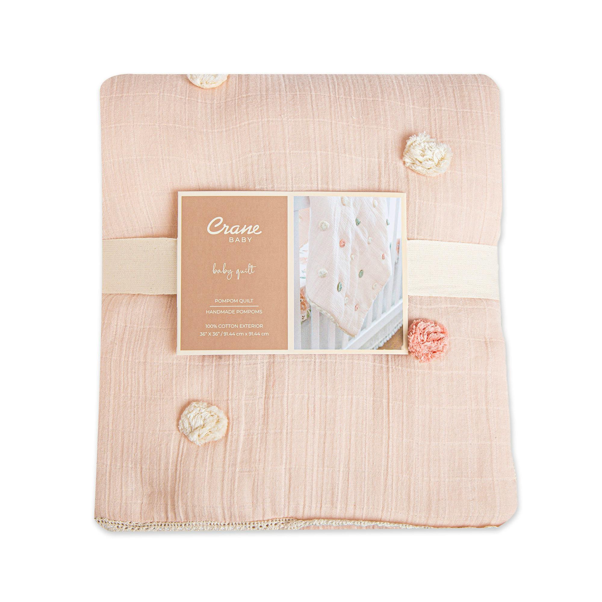 Parker Cotton Muslin Pom Pom Baby Quilt