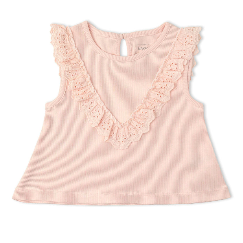 Organic Ruffle Top & Shorts Set - Blush