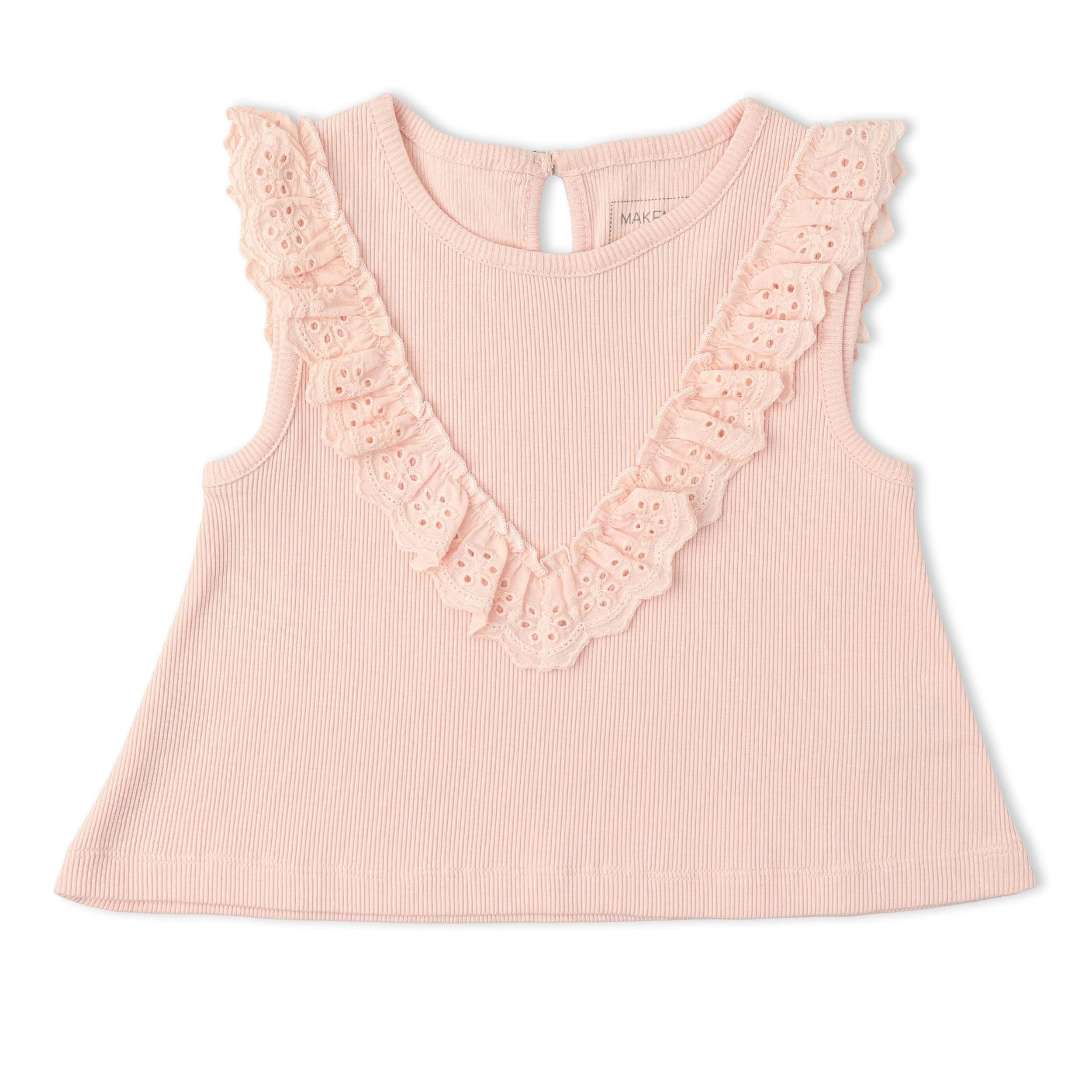 Organic Ruffle Top & Shorts Set - Blush