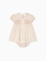 Pink Floral Stripe Arcadia Baby Girl Hand-Smocked Set