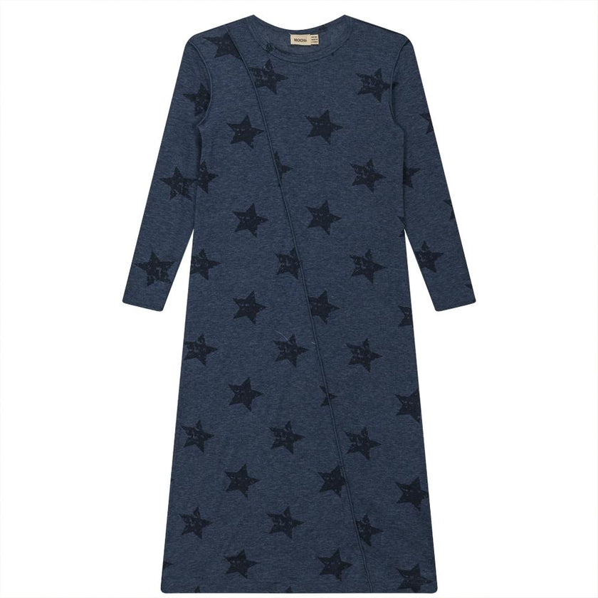 Distressed Ribbed Star Print Dress