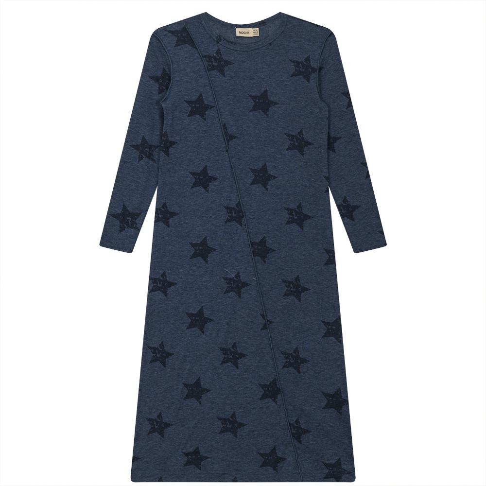 Distressed Ribbed Star Print Dress