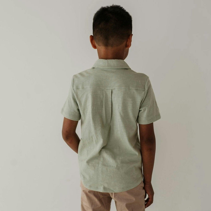Boy's Collar Button Shirt Desert Sage
