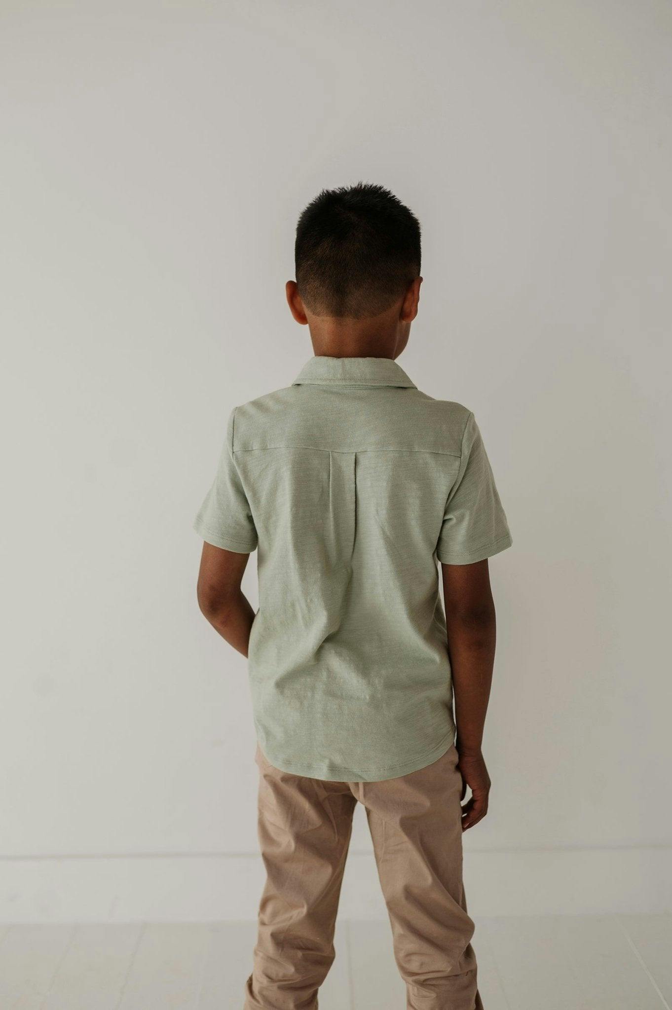Boy's Collar Button Shirt Desert Sage