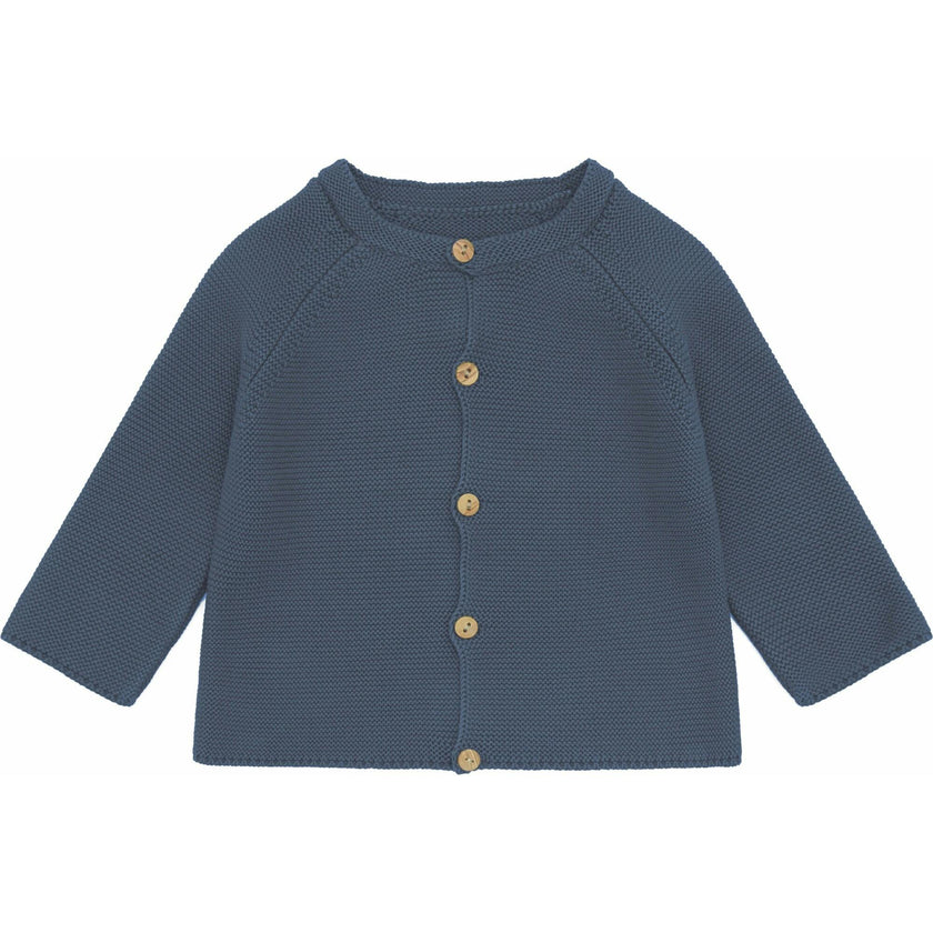 Organic Knit Cardigan, Blue