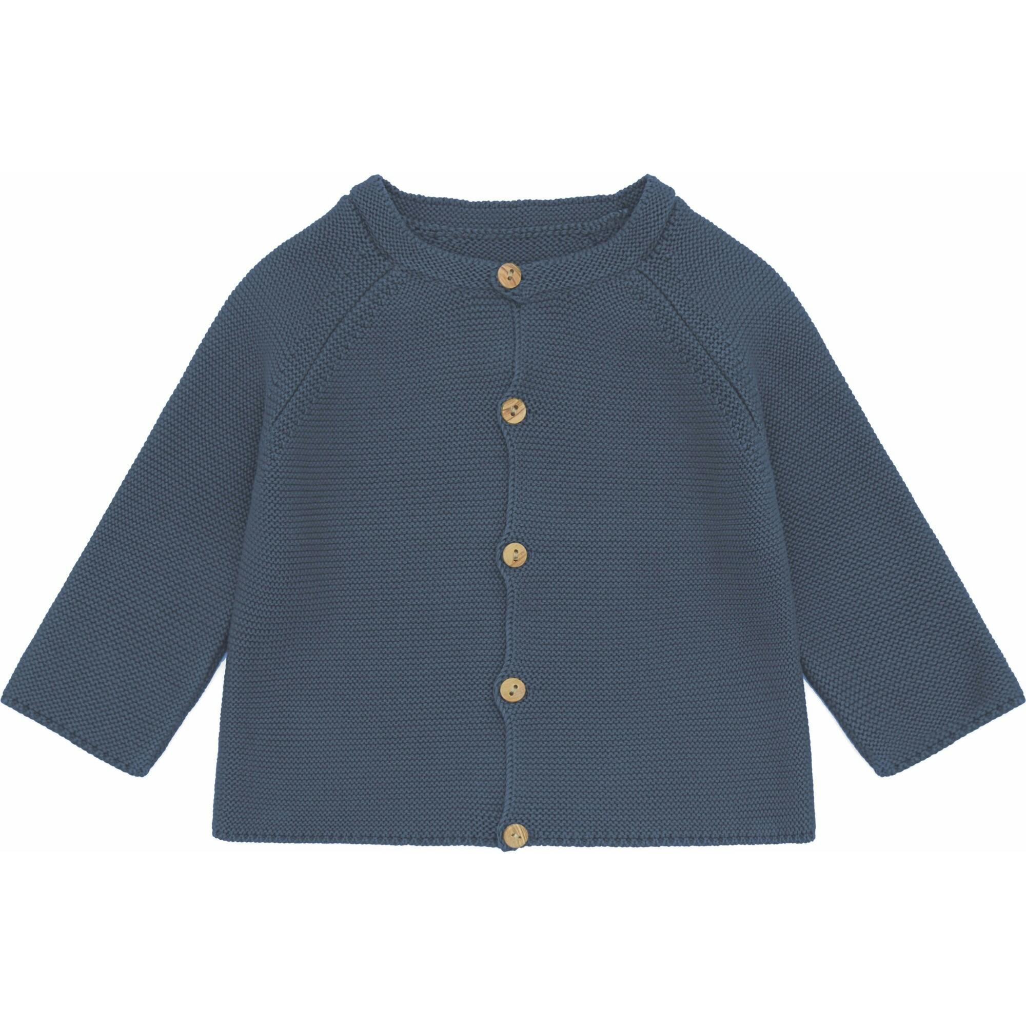 Organic Knit Cardigan, Blue