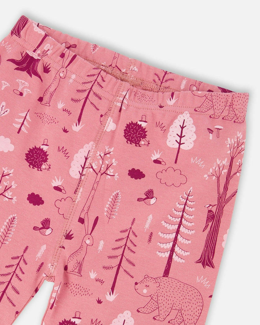 Organic Cotton Two-Piece Pajamas Pink Forest