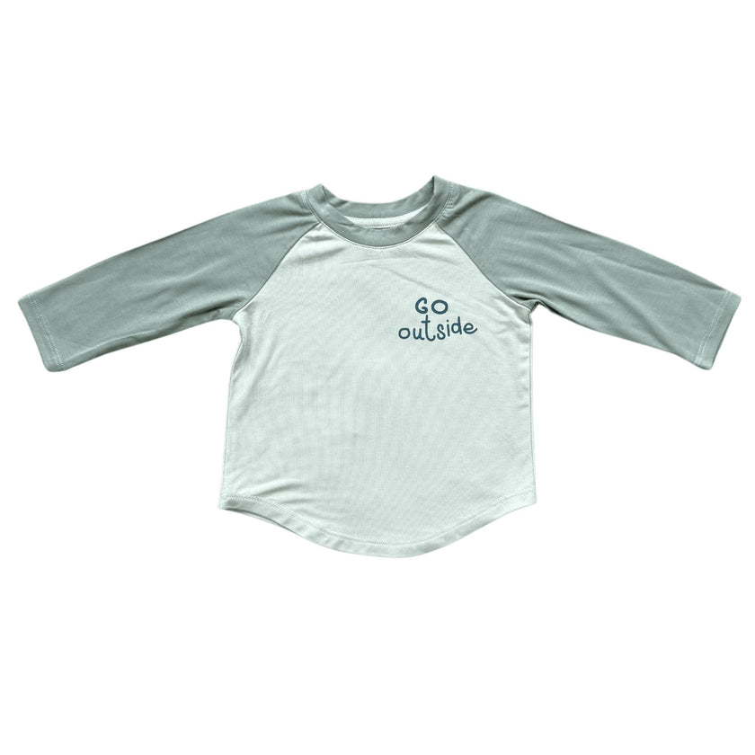 Boys Long Sleeve Baseball Tee in Go Outside