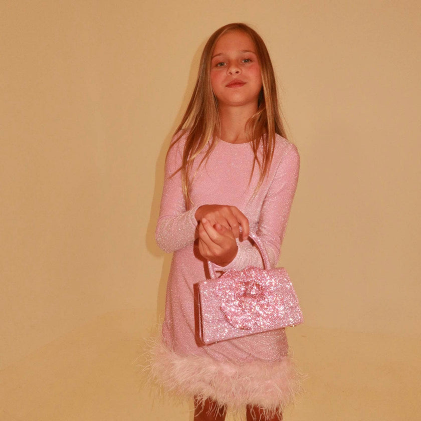 Pink Shimmer Feather Dress
