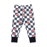 Heart Tattoo Check Black - Short Sleeve Loungewear Set
