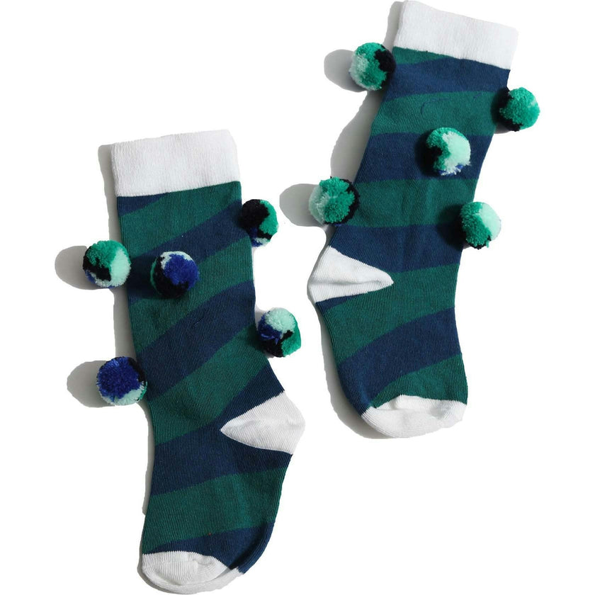 POM POM COLOR BLOCK SOCKS