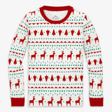 Kids organic PJ top in reindeer fair isle