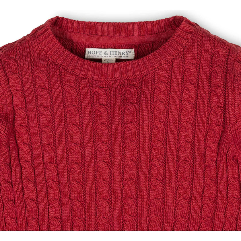 Organic Cable Crewneck Pullover Sweater