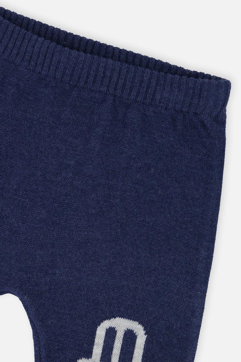 Knitted Top and Pants Set Blue and Orange