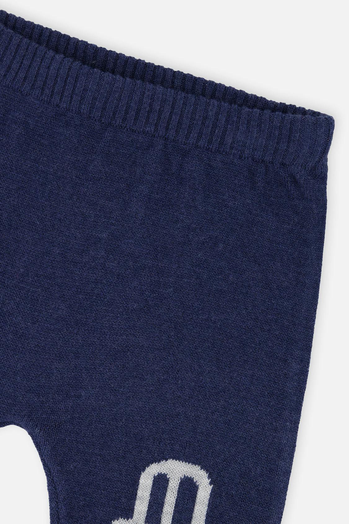 Knitted Top and Pants Set Blue and Orange