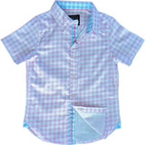 Gingham Blue Shirt in Short Sleeves