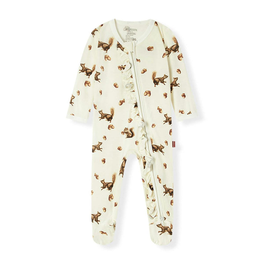Luxe Stretch Ruffle Footed Romper