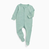 Ribbed Clever Zip Footed Baby Pajamas