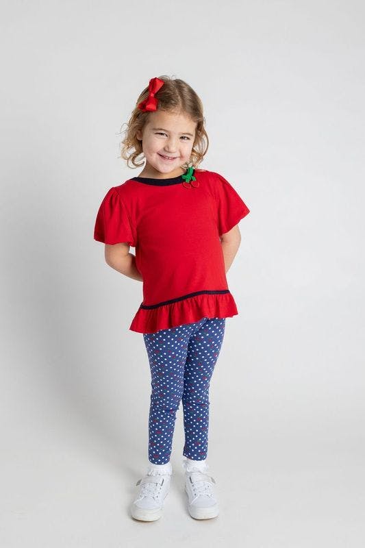 Polka Dot Cherry Printed Kint Leggings