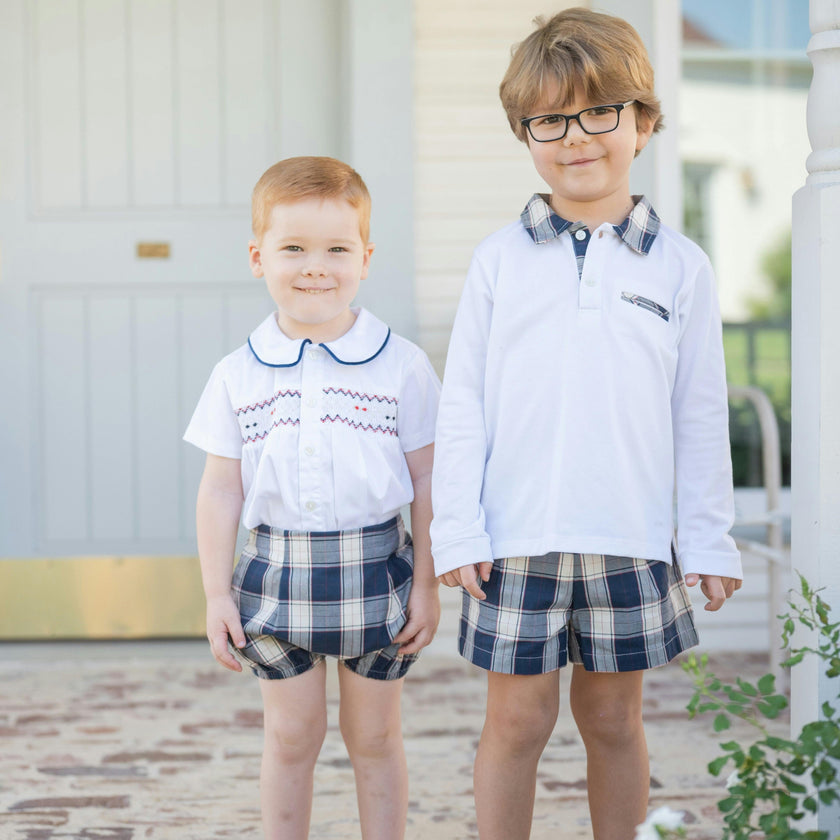 Peter Boy Set - Navy Tartan