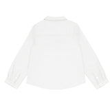 White Long Sleeve Pop Over Shirt