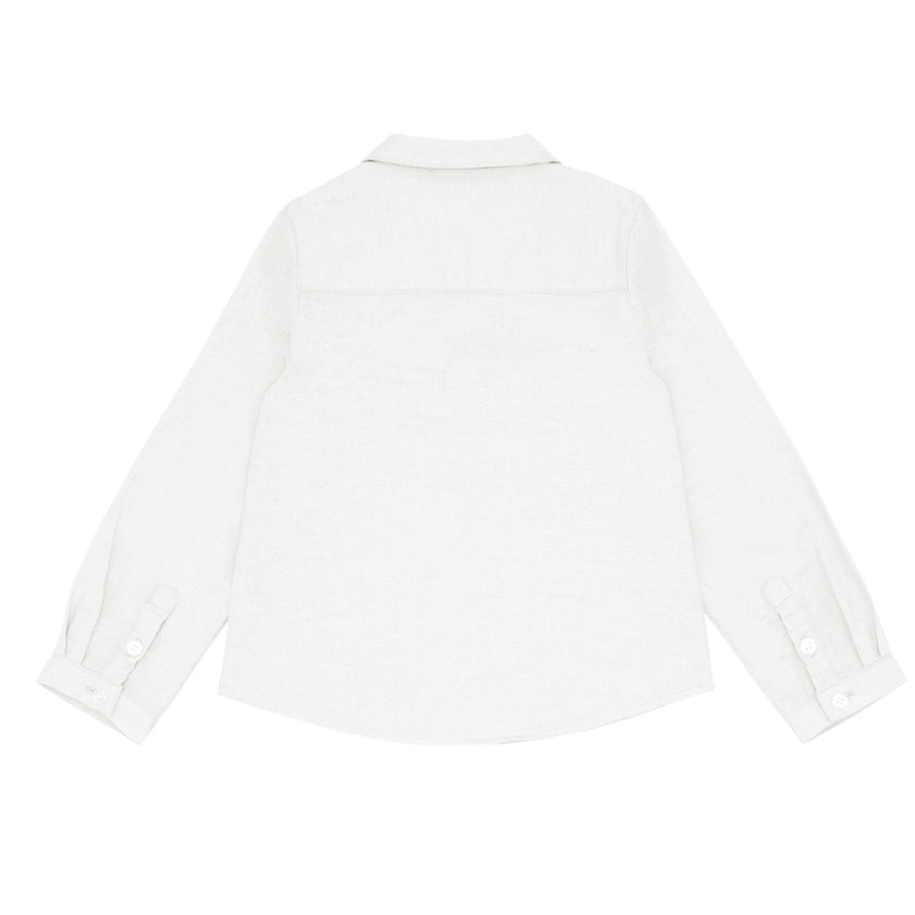 White Long Sleeve Pop Over Shirt