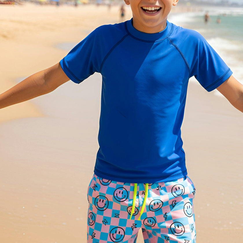 Dylan Boys Retro Smiley Print Board Shorts