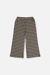 Flare Pants Black And Beige Houndstooth
