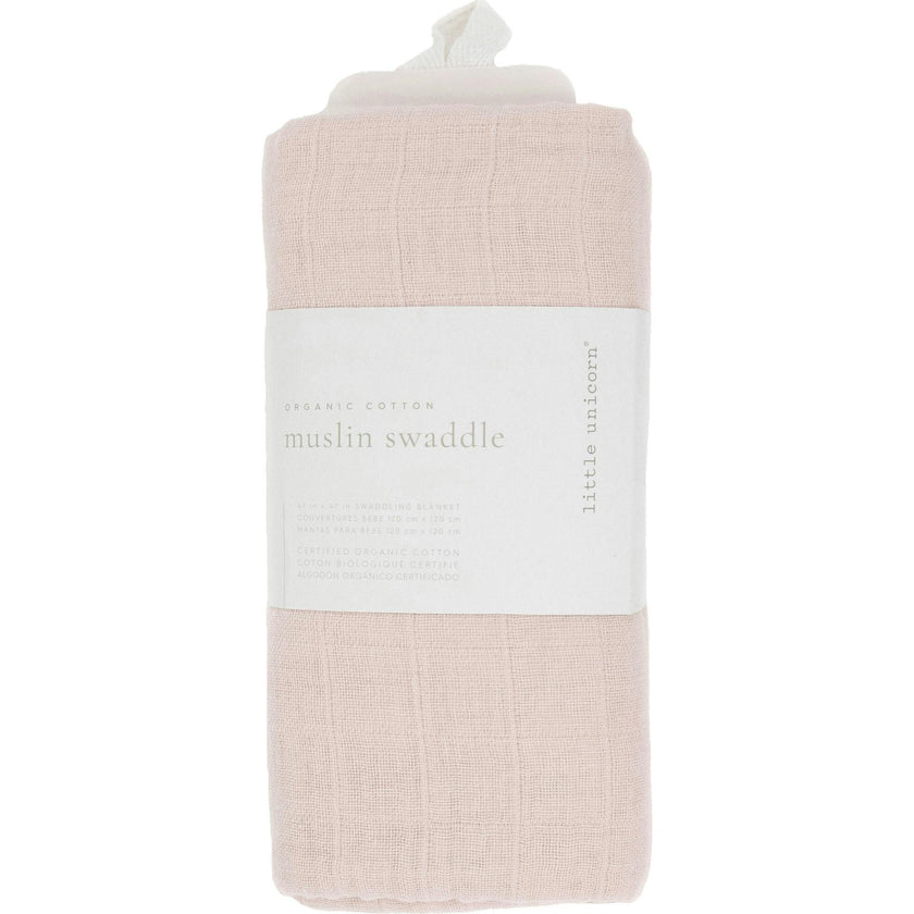 Organic Cotton Muslin Swaddle Blanket - Rosie