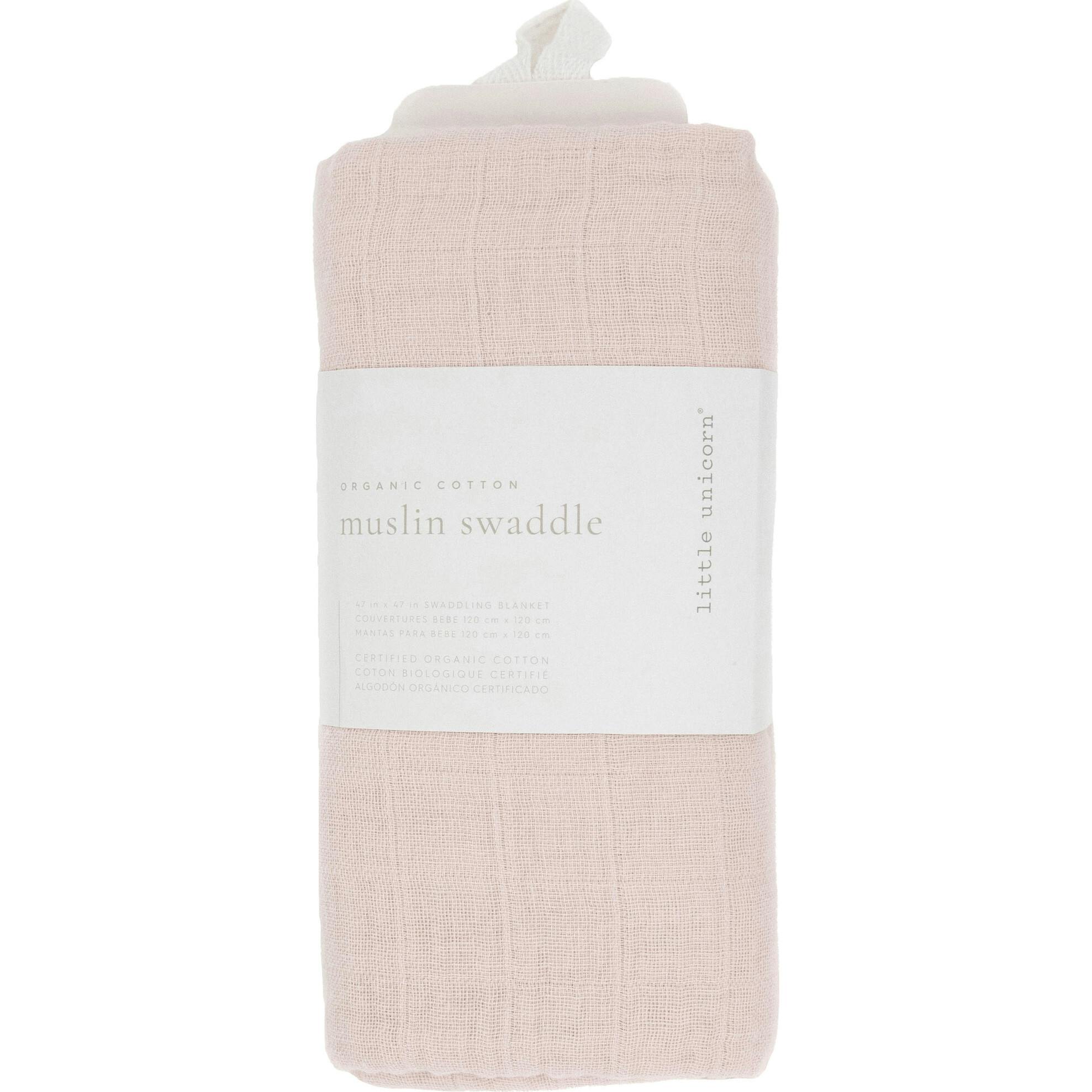 Organic Cotton Muslin Swaddle Blanket - Rosie