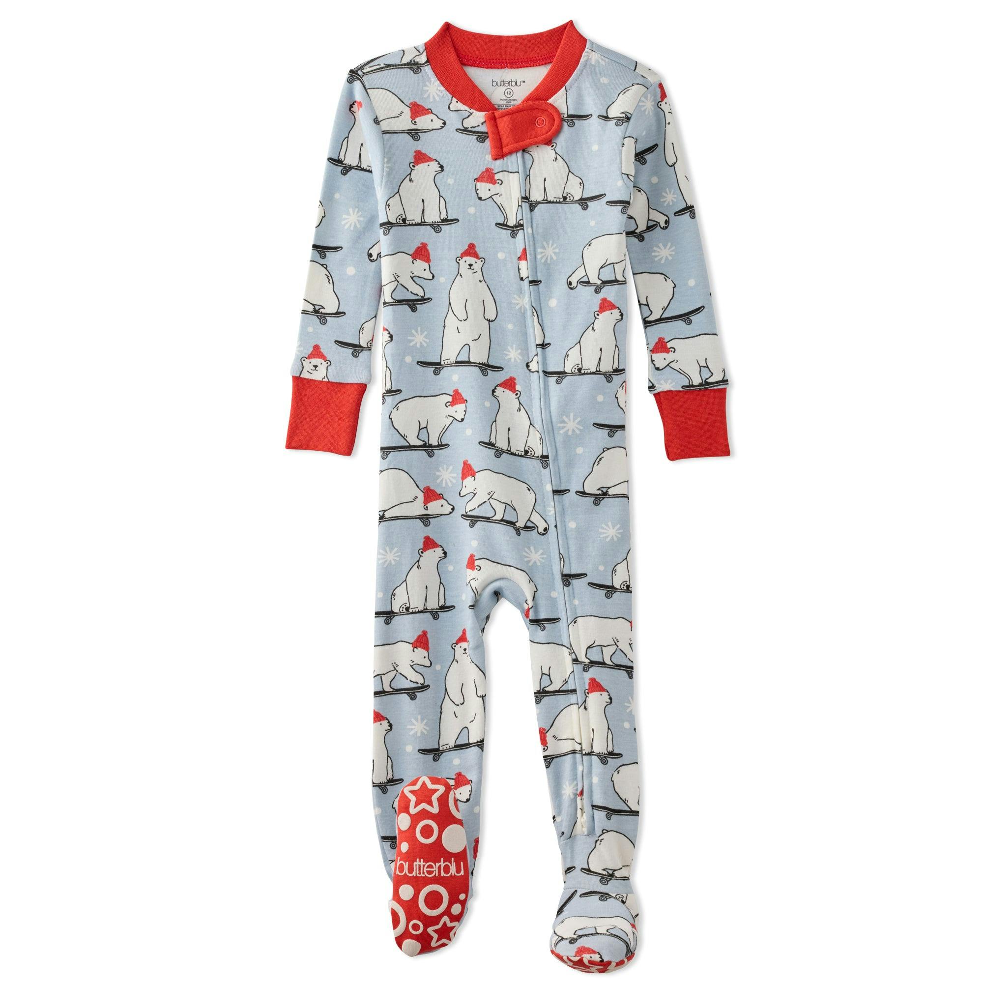 CRUZ Snug-fit Footed Baby Boys Pajamas