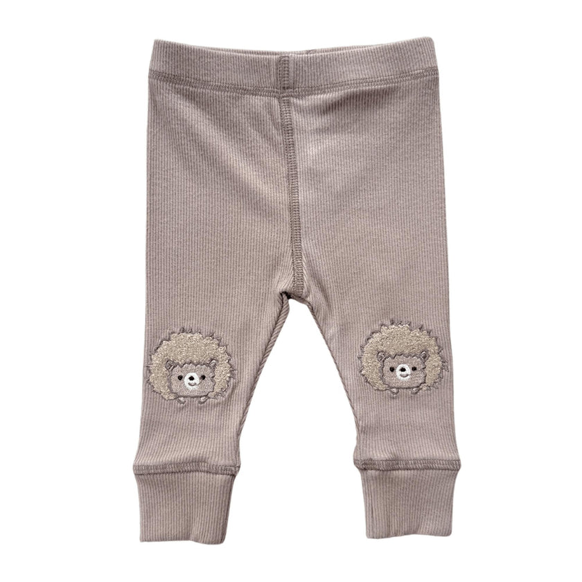 Boys Patch Ribbed Leggings in Hedgehog