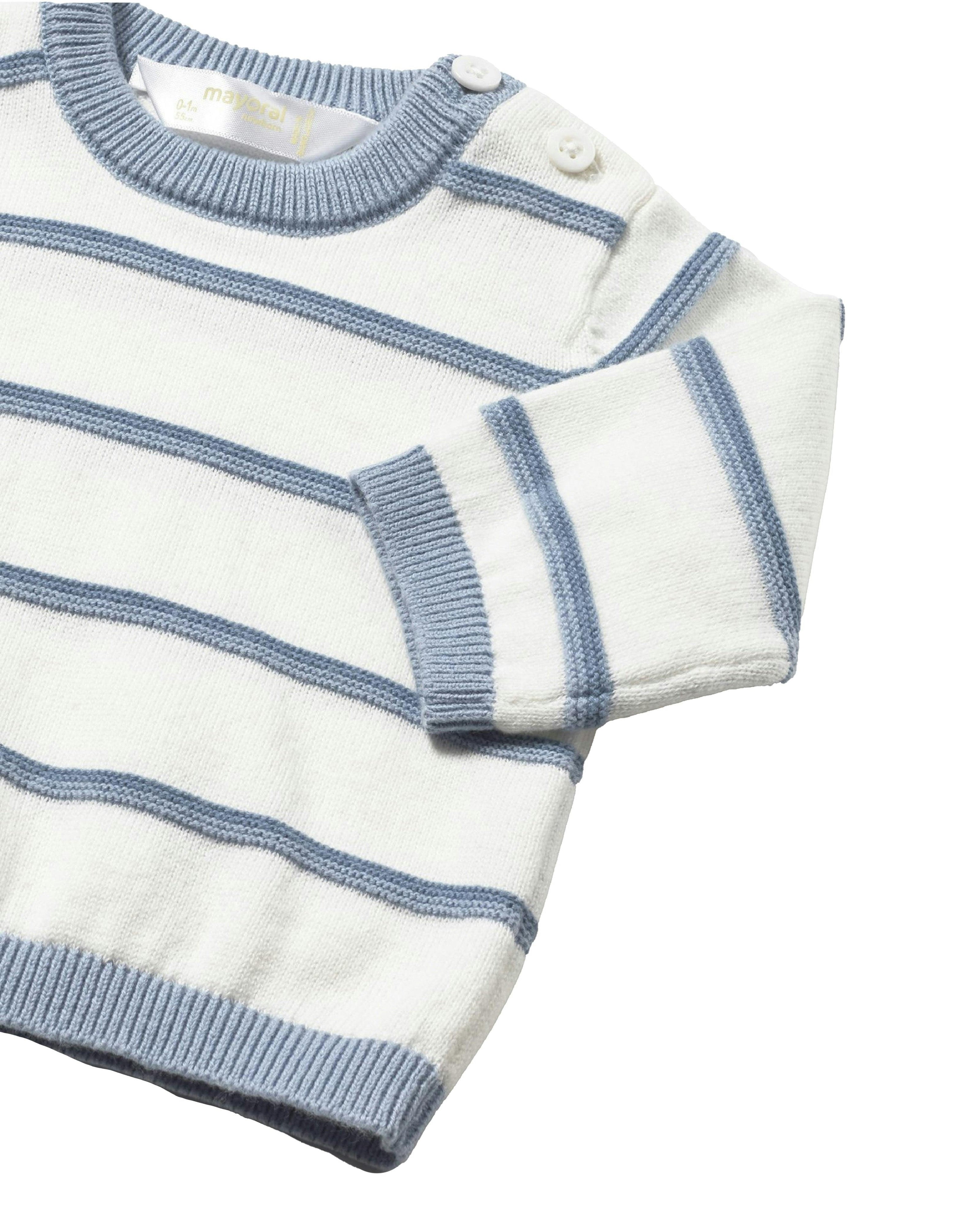 White & Blue Striped Sweater