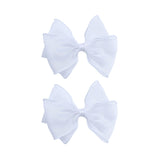 Pure White Bow Hair Clip Set