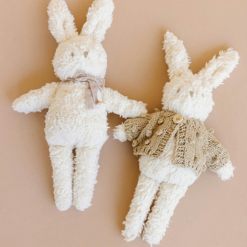 Pastel Bunny Blanket and Plush Toy Taupe Gift Set