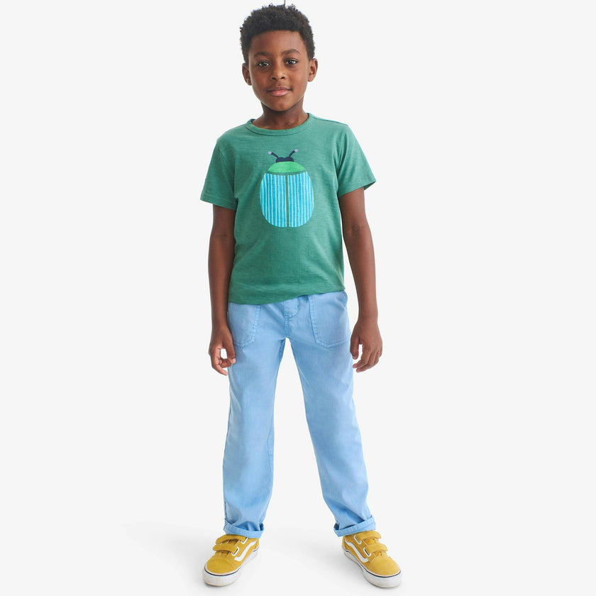 Kids garment dyed stretch chino pocket pant