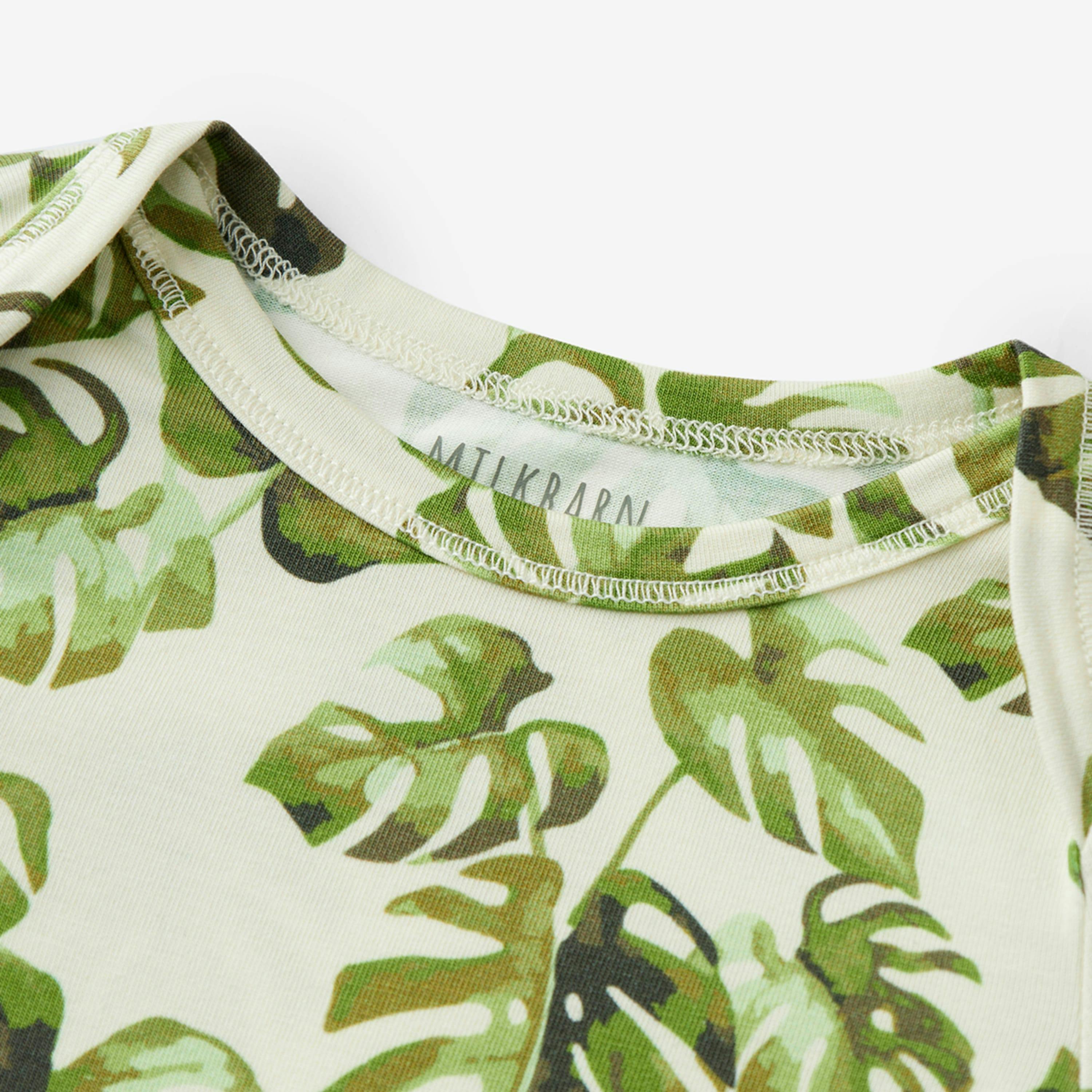 Island Leaf Cotton Stretch Long Sleeve One Piece