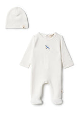 Checkered Applique Onesie Blue