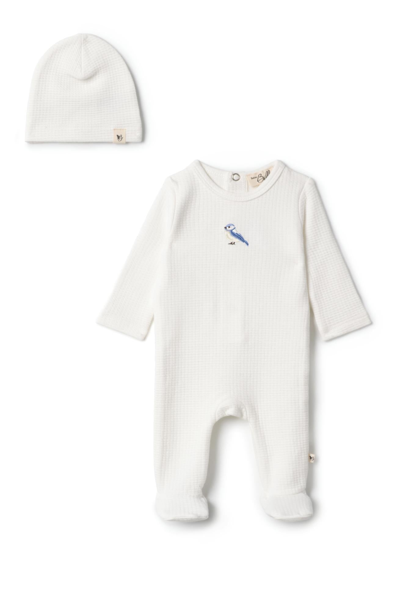 Checkered Applique Onesie Blue