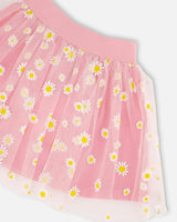 Mesh And Crinkle Jersey Skirt