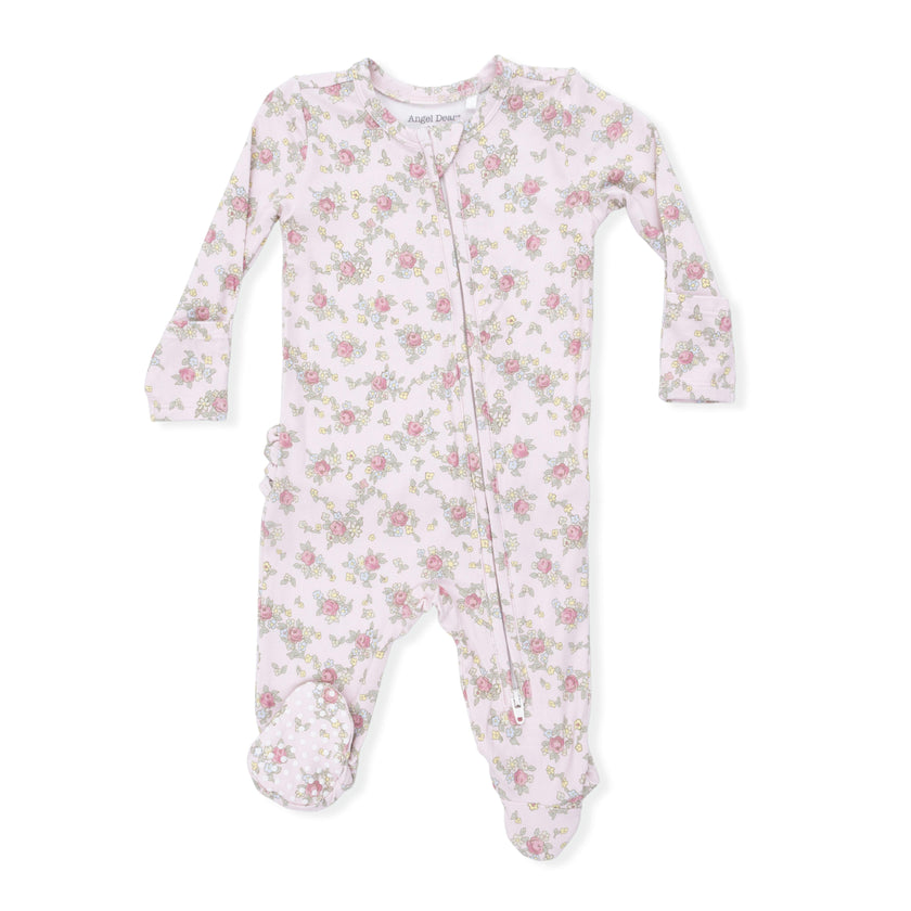 Edith's Rose Garden - 2 Way Ruffle Back Zipper Footie