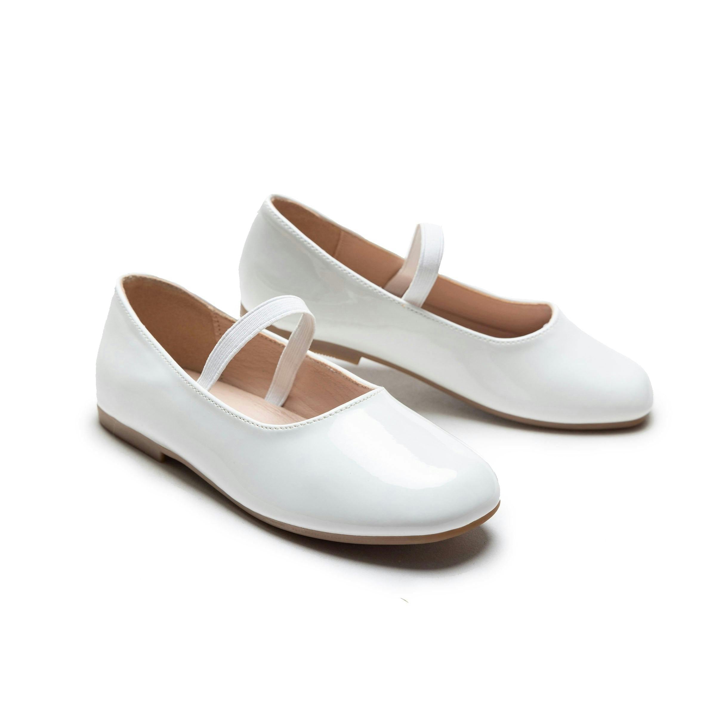 White Satin Colette Flats