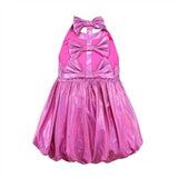 Metallic Bow Bubble Dress